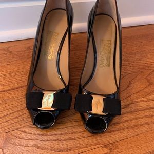 Salvatore Ferragamo peep toe pumps